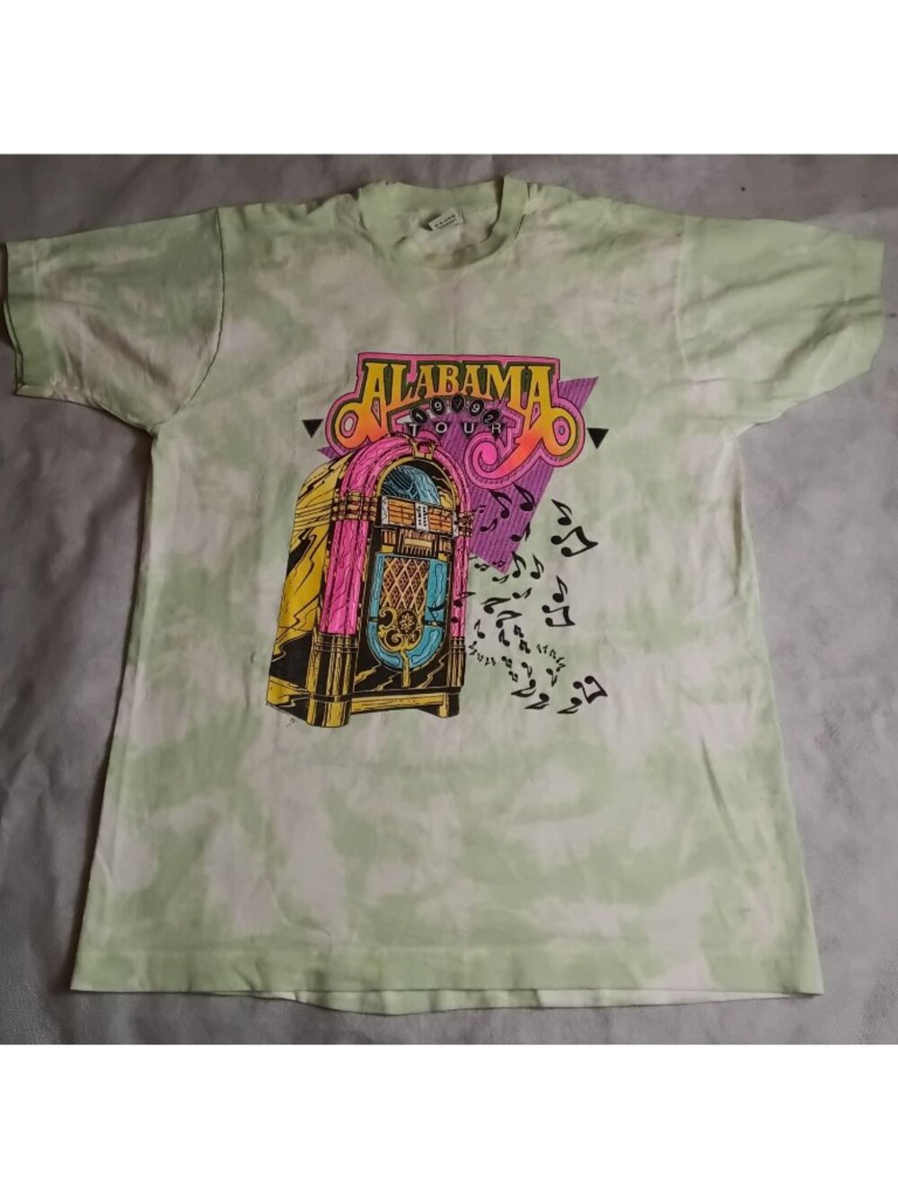 Rare 1992 Alabama Tour T-shirt XL Vintage Single Stitch Tie Dye Jukebox Logo - Picture 2 of 7